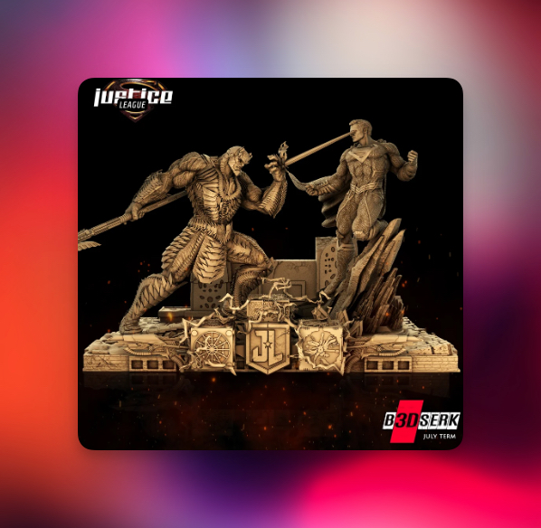 فایل STL سه‌بعدی B3DSERK - Superman vs Darkseid Diorama Base