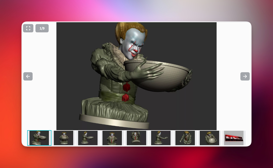 فایل STL سه‌بعدی CGTRADER - Pennywise IT 2017 Halloween Candy Holder