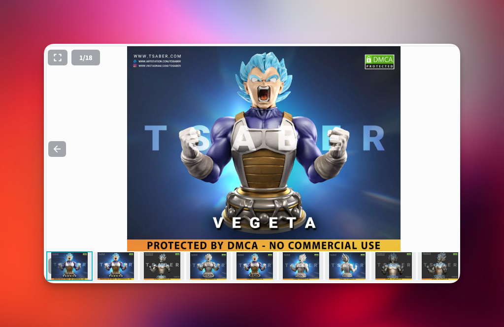 فایل STL سه‌بعدی CGTRADER - Vegeta (Dragon Ball)
