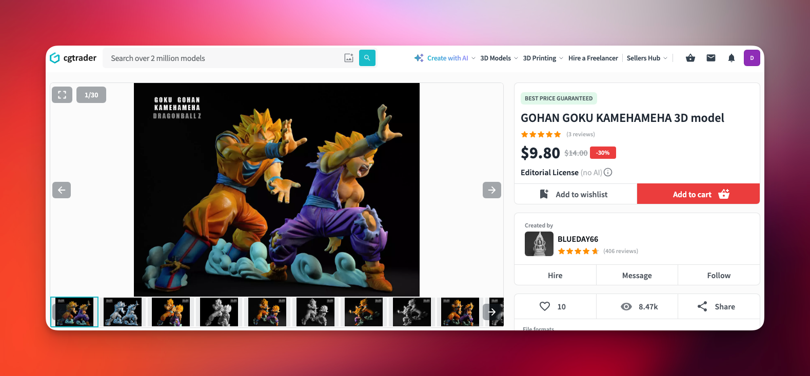 فایل STL سه‌بعدی cgtrader_goku_gohan_kameha