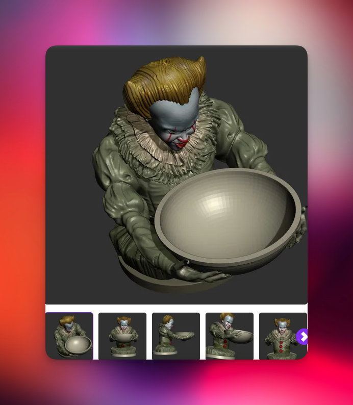 فایل STL سه‌بعدی Pennywise IT 2017 Halloween Candy Holder