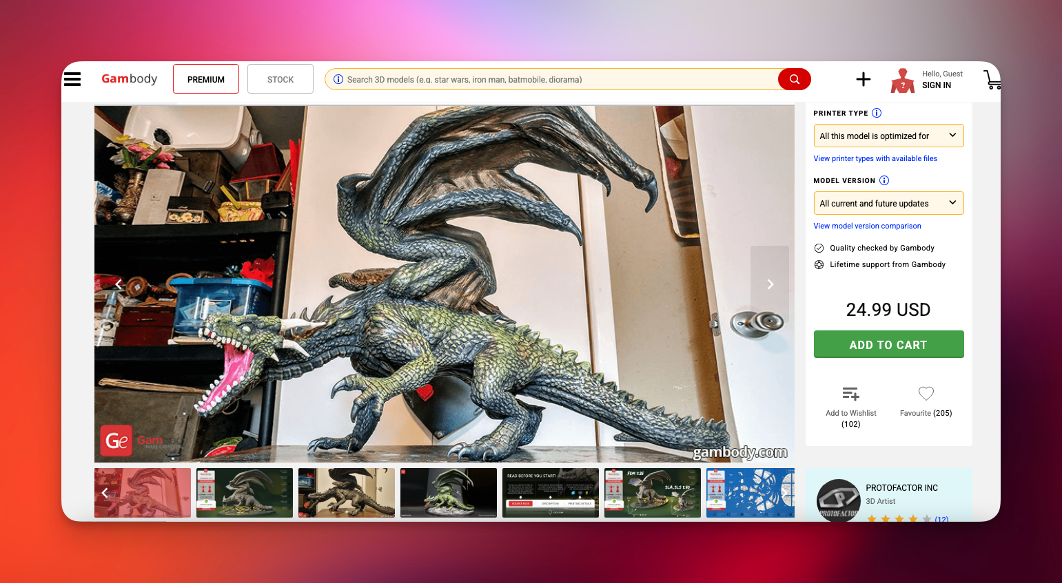 فایل STL سه‌بعدی Mountain Dragon - Gambody