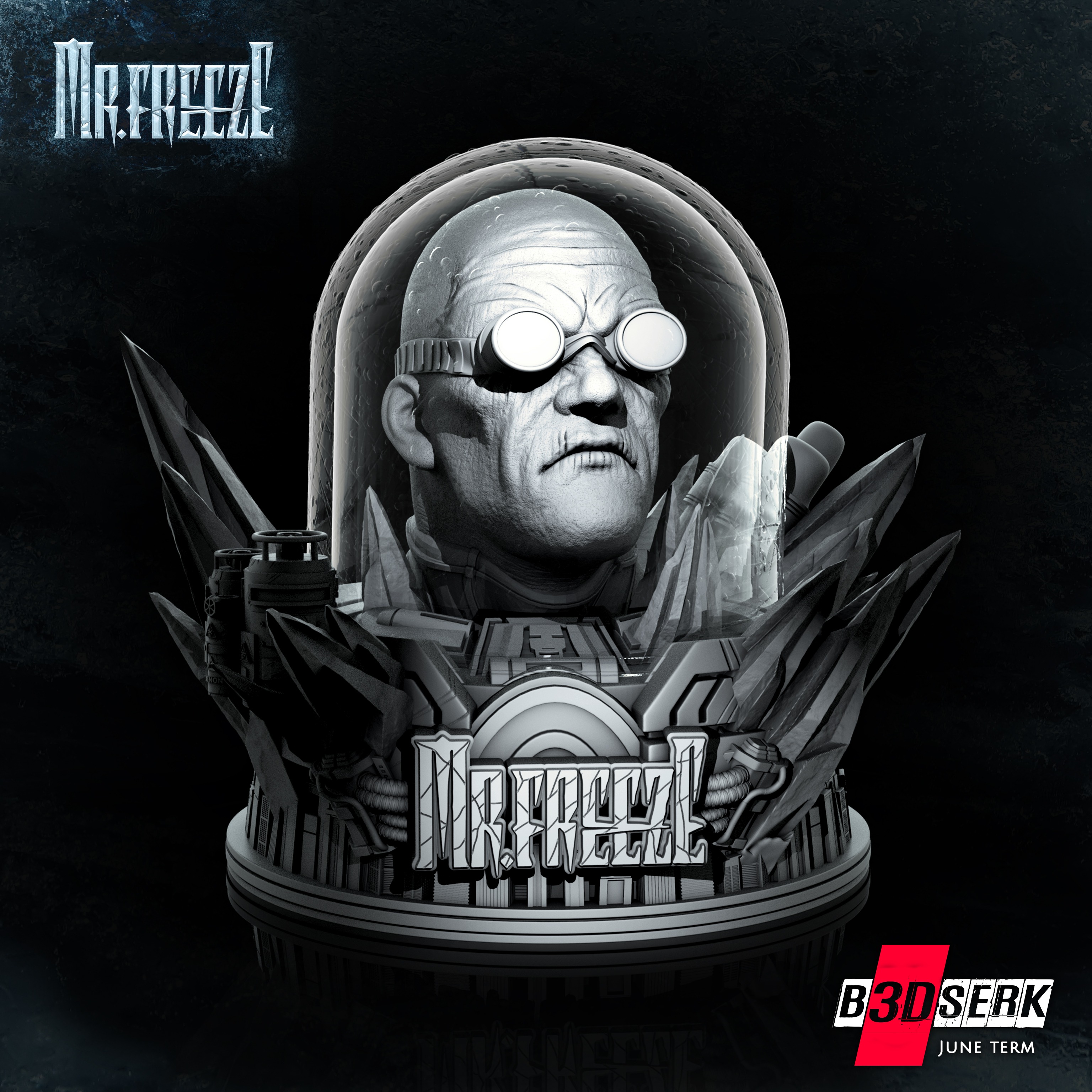 فایل STL سه‌بعدی B3DSERK June Term - Mr.Freeze Bust 240mm Non Supported