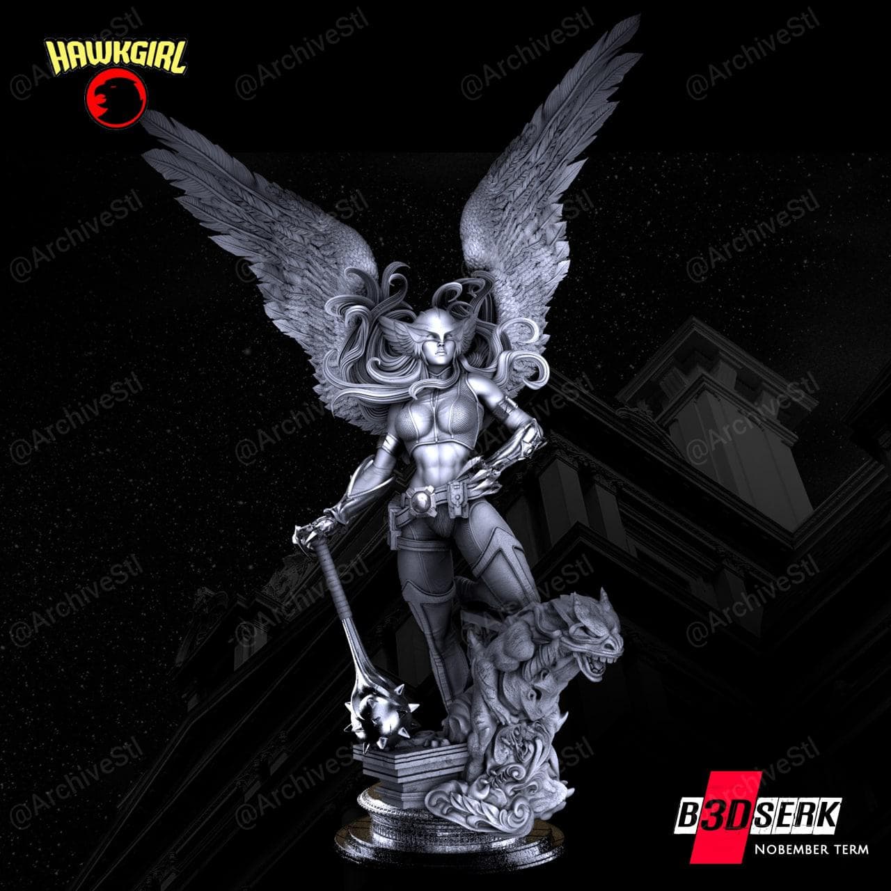 B3DSERK - Hawkgirl Sculpture