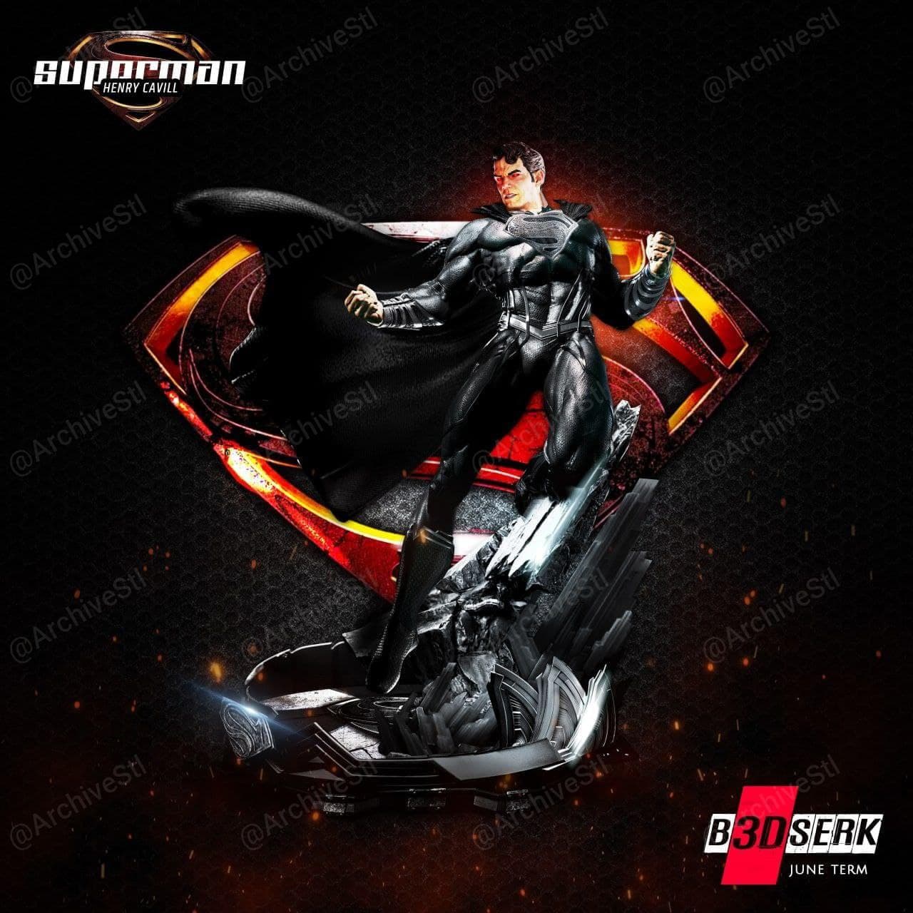 B3DSERK - Superman Sculpture 395mm