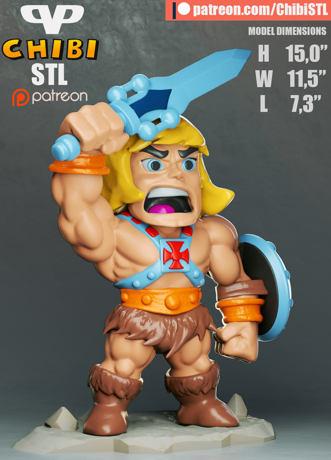 3DXM - He-Man Chibi