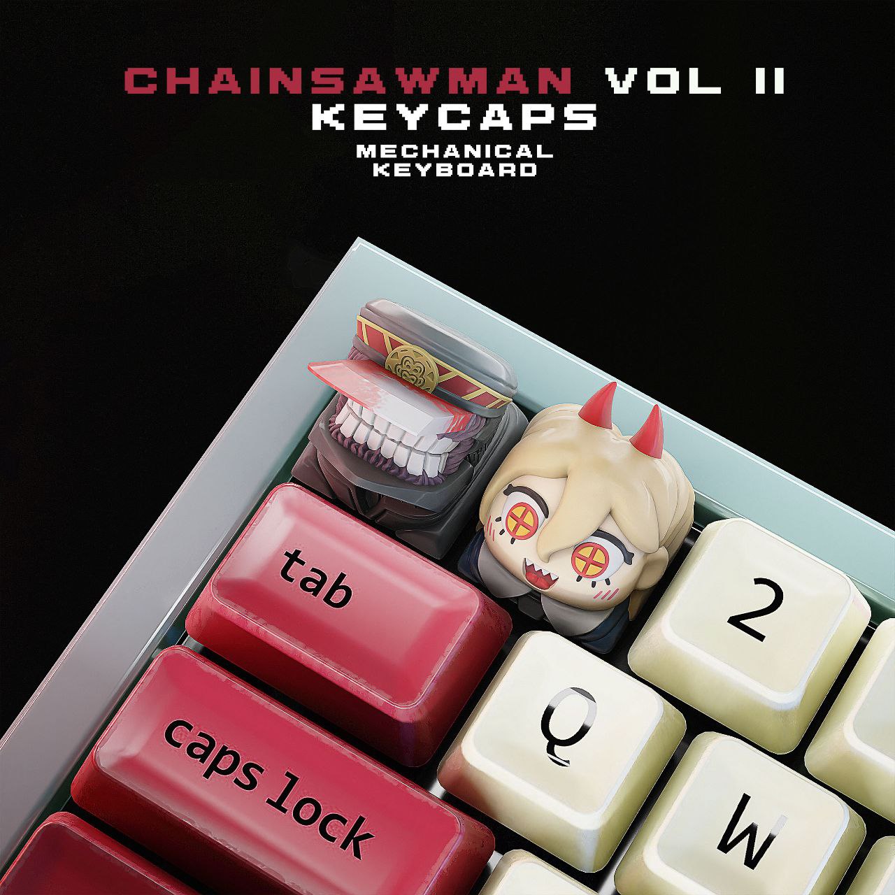 chainsaw-man-and-pochita-keycaps-mechanical-keyboard